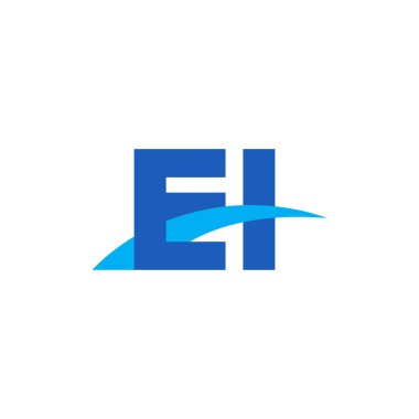 Initial letters logo EI, overlapping linked swoosh capital logo concept, blue, vector icon logo template elements for business, company, creative industry