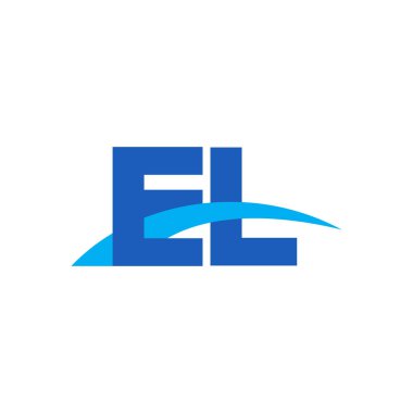 Initial letters logo EL, overlapping linked swoosh capital logo concept, blue, vector icon logo template elements for business, company, creative industry
