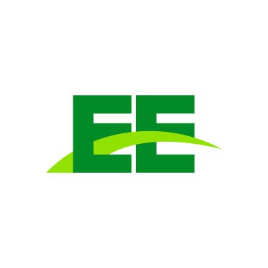 Initial letters logo EE, overlapping linked swoosh grass capital logo concept, eco nature green, vector icon logo template elements for business, company, creative industry