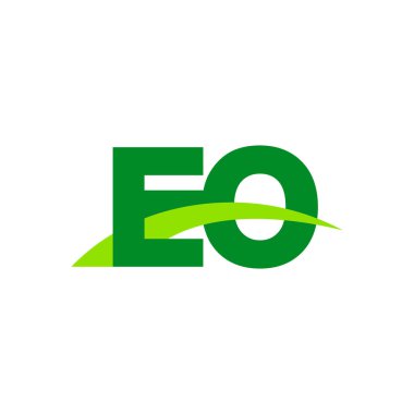 Initial letters logo EO, overlapping linked swoosh grass capital logo concept, eco nature green, vector icon logo template elements for business, company, creative industry