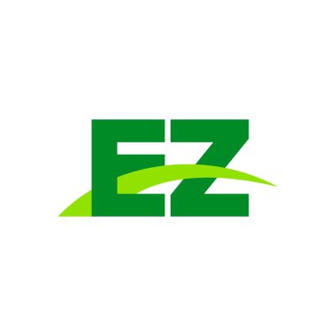 Initial letters logo EZ, overlapping linked swoosh grass capital logo concept, eco nature green, vector icon logo template elements for business, company, creative industry