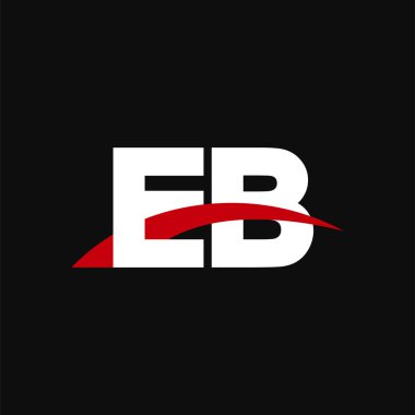 Initial letters logo EB, overlapping linked swoosh capital logo concept, white red black background, vector icon logo template elements for business, company, creative industry