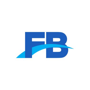 Initial letters logo FB, overlapping linked swoosh capital logo concept, blue, vector icon logo template elements for business, company, creative industry