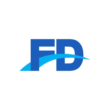 Initial letters logo FD, overlapping linked swoosh capital logo concept, blue, vector icon logo template elements for business, company, creative industry
