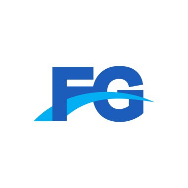 Initial letters logo FG, overlapping linked swoosh capital logo concept, blue, vector icon logo template elements for business, company, creative industry