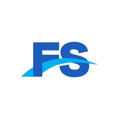 Initial letters logo FS, overlapping linked swoosh capital logo concept, blue, vector icon logo template elements for business, company, creative industry