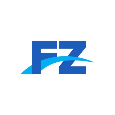 Initial letters logo FZ, overlapping linked swoosh capital logo concept, blue, vector icon logo template elements for business, company, creative industry
