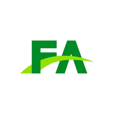 Initial letters logo FA, overlapping linked swoosh grass capital logo concept, eco nature green, vector icon logo template elements for business, company, creative industry
