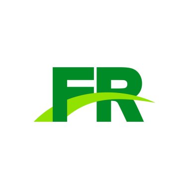 Initial letters logo FR, overlapping linked swoosh grass capital logo concept, eco nature green, vector icon logo template elements for business, company, creative industry