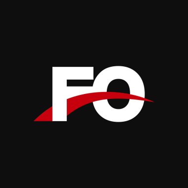 Initial letters logo FO, overlapping linked swoosh capital logo concept, white red black background, vector icon logo template elements for business, company, creative industry