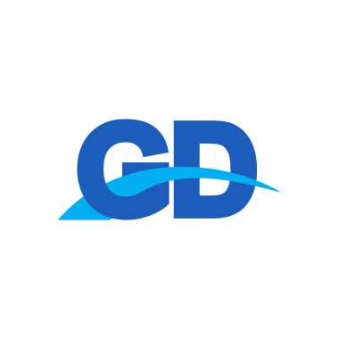 Initial letters logo GD, overlapping linked swoosh capital logo concept, blue, vector icon logo template elements for business, company, creative industry
