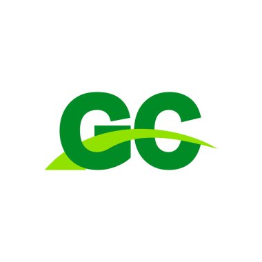 Initial letters logo GC, overlapping linked swoosh grass capital logo concept, eco nature green, vector icon logo template elements for business, company, creative industry