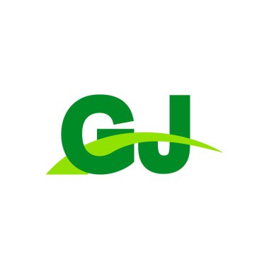 Initial letters logo GJ, overlapping linked swoosh grass capital logo concept, eco nature green, vector icon logo template elements for business, company, creative industry