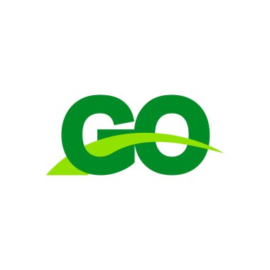 Initial letters logo GO, overlapping linked swoosh grass capital logo concept, eco nature green, vector icon logo template elements for business, company, creative industry