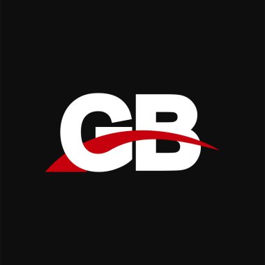 Initial letters logo GB, overlapping linked swoosh capital logo concept, white red black background, vector icon logo template elements for business, company, creative industry