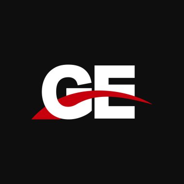 Initial letters logo GE, overlapping linked swoosh capital logo concept, white red black background, vector icon logo template elements for business, company, creative industry