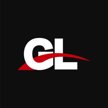 Initial letters logo GL, overlapping linked swoosh capital logo concept, white red black background, vector icon logo template elements for business, company, creative industry