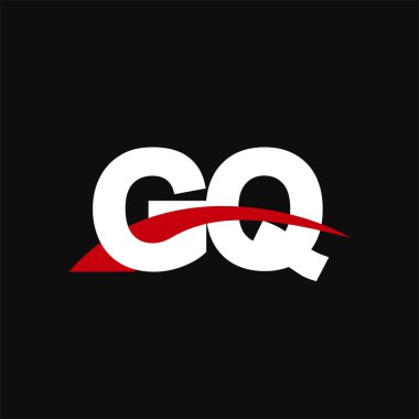 Initial letters logo GQ, overlapping linked swoosh capital logo concept, white red black background, vector icon logo template elements for business, company, creative industry