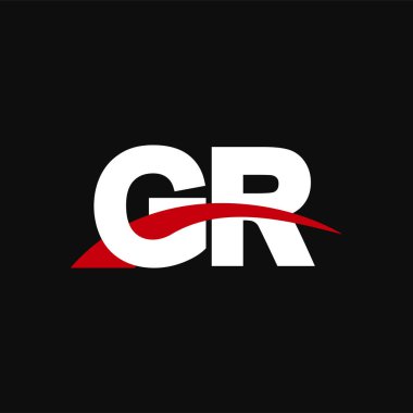 Initial letters logo GR, overlapping linked swoosh capital logo concept, white red black background, vector icon logo template elements for business, company, creative industry