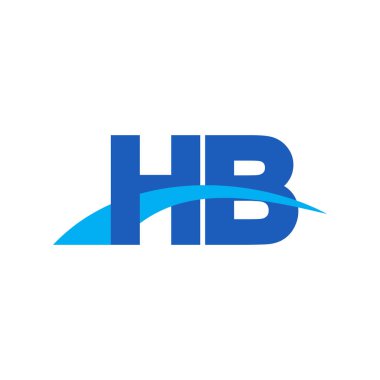 Initial letters logo HB, overlapping linked swoosh capital logo concept, blue, vector icon logo template elements for business, company, creative industry