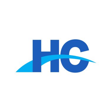 Initial letters logo HC, overlapping linked swoosh capital logo concept, blue, vector icon logo template elements for business, company, creative industry