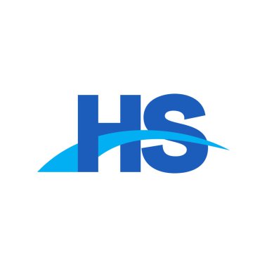 Initial letters logo HS, overlapping linked swoosh capital logo concept, blue, vector icon logo template elements for business, company, creative industry