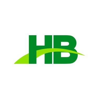 Initial letters logo HB, overlapping linked swoosh grass capital logo concept, eco nature green, vector icon logo template elements for business, company, creative industry