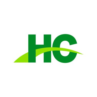 Initial letters logo HC, overlapping linked swoosh grass capital logo concept, eco nature green, vector icon logo template elements for business, company, creative industry