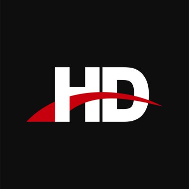 Initial letters logo HD, overlapping linked swoosh capital logo concept, white red black background, vector icon logo template elements for business, company, creative industry