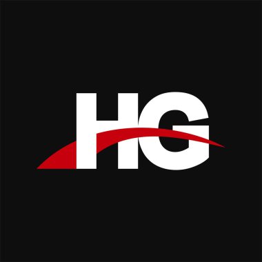 Initial letters logo HG, overlapping linked swoosh capital logo concept, white red black background, vector icon logo template elements for business, company, creative industry