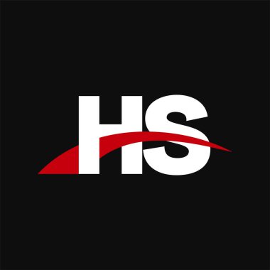 Initial letters logo HS, overlapping linked swoosh capital logo concept, white red black background, vector icon logo template elements for business, company, creative industry