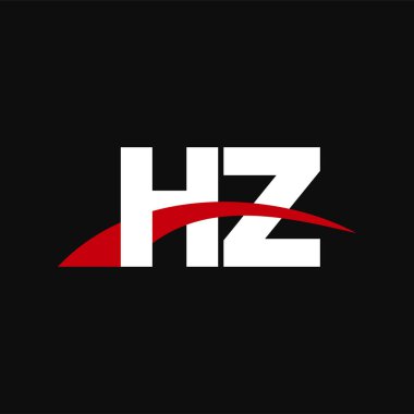 Initial letters logo HZ, overlapping linked swoosh capital logo concept, white red black background, vector icon logo template elements for business, company, creative industry