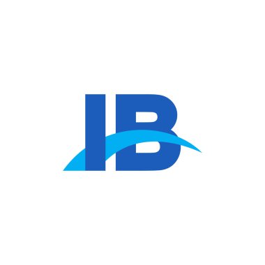 Initial letters logo IB, overlapping linked swoosh capital logo concept, blue, vector icon logo template elements for business, company, creative industry