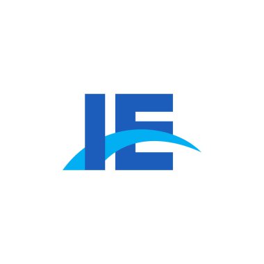Initial letters logo IE, overlapping linked swoosh capital logo concept, blue, vector icon logo template elements for business, company, creative industry