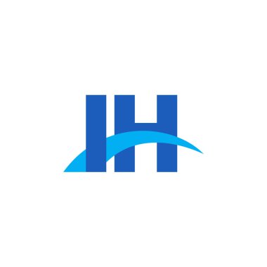 Initial letters logo IH, overlapping linked swoosh capital logo concept, blue, vector icon logo template elements for business, company, creative industry