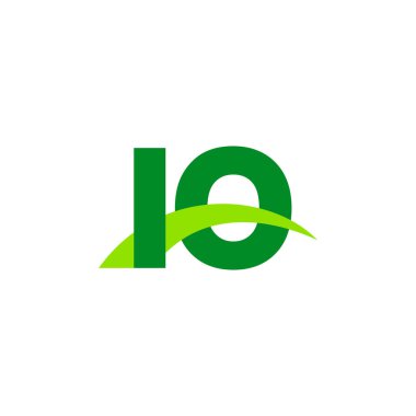 Initial letters logo IO, overlapping linked swoosh grass capital logo concept, eco nature green, vector icon logo template elements for business, company, creative industry