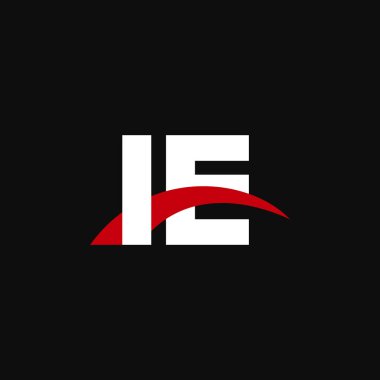 Initial letters logo IE, overlapping linked swoosh capital logo concept, white red black background, vector icon logo template elements for business, company, creative industry