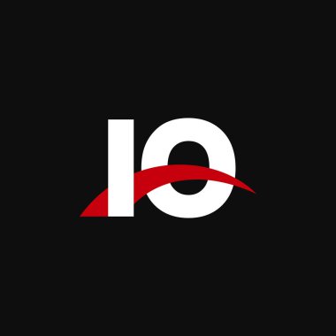 Initial letters logo IO, overlapping linked swoosh capital logo concept, white red black background, vector icon logo template elements for business, company, creative industry