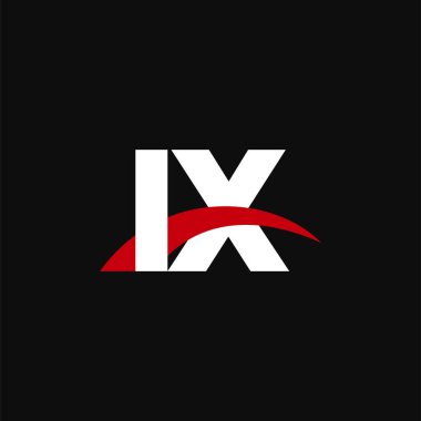 Initial letters logo IX, overlapping linked swoosh capital logo concept, white red black background, vector icon logo template elements for business, company, creative industry