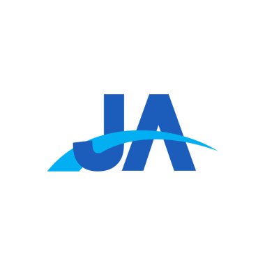 Initial letters logo JA, overlapping linked swoosh capital logo concept, blue, vector icon logo template elements for business, company, creative industry