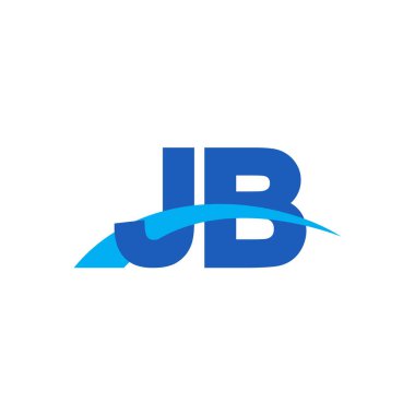 Initial letters logo JB, overlapping linked swoosh capital logo concept, blue, vector icon logo template elements for business, company, creative industry