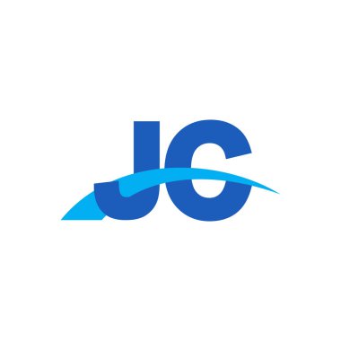 Initial letters logo JC, overlapping linked swoosh capital logo concept, blue, vector icon logo template elements for business, company, creative industry