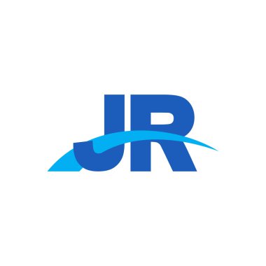 Initial letters logo JR, overlapping linked swoosh capital logo concept, blue, vector icon logo template elements for business, company, creative industry