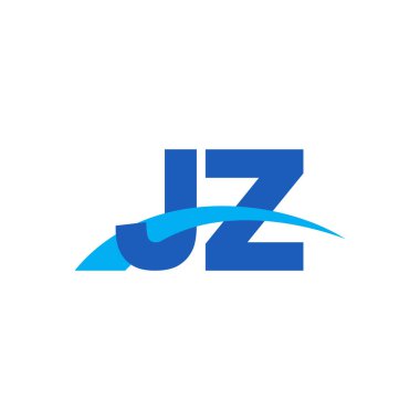 Initial letters logo JZ, overlapping linked swoosh capital logo concept, blue, vector icon logo template elements for business, company, creative industry