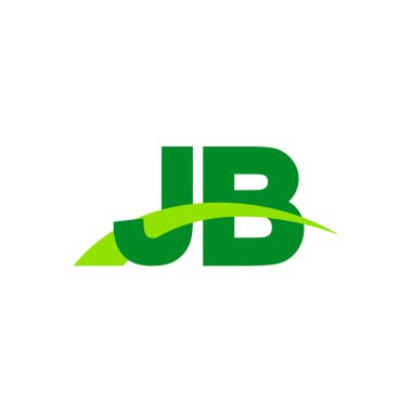 Initial letters logo JB, overlapping linked swoosh grass capital logo concept, eco nature green, vector icon logo template elements for business, company, creative industry