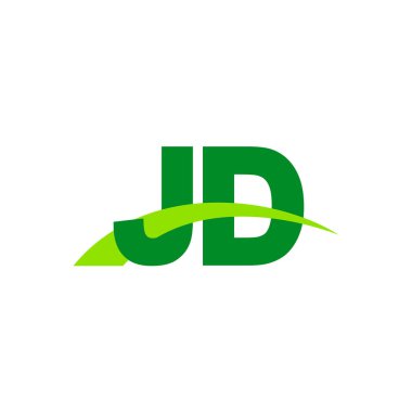 Initial letters logo JD, overlapping linked swoosh grass capital logo concept, eco nature green, vector icon logo template elements for business, company, creative industry