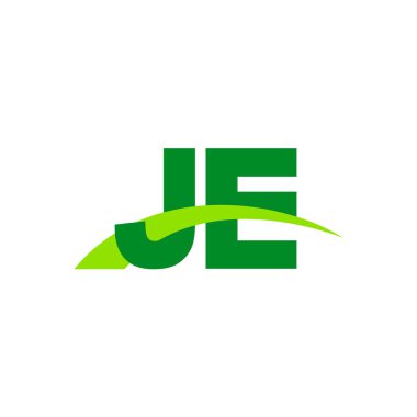 Initial letters logo JE, overlapping linked swoosh grass capital logo concept, eco nature green, vector icon logo template elements for business, company, creative industry