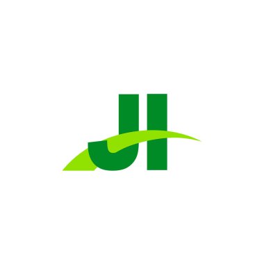 Initial letters logo JI, overlapping linked swoosh grass capital logo concept, eco nature green, vector icon logo template elements for business, company, creative industry