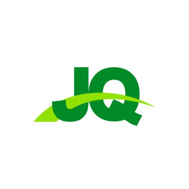 Initial letters logo JQ, overlapping linked swoosh grass capital logo concept, eco nature green, vector icon logo template elements for business, company, creative industry