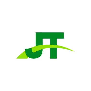 Initial letters logo JT, overlapping linked swoosh grass capital logo concept, eco nature green, vector icon logo template elements for business, company, creative industry